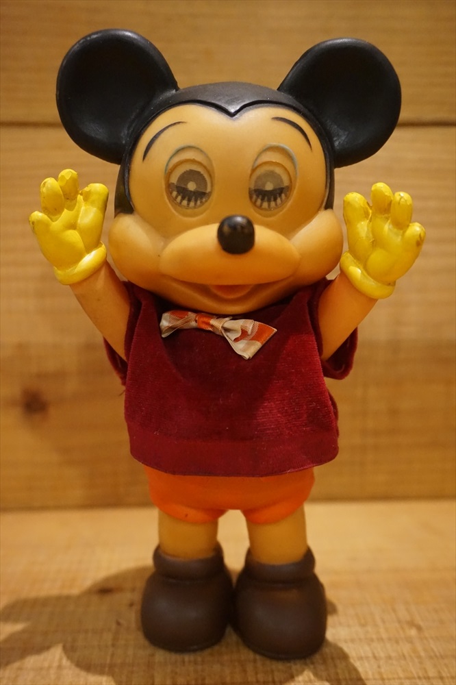 【国産在庫】中嶋製作所ミッキーマウス手踊りソフビ人形 ミッキーマウス